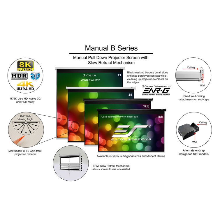 Elite Screens Manual Projector Screen & Reviews Wayfair Canada